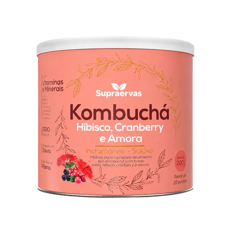 Kombuchá Hibisco + Cranberry + Amora Rende até 20 Porções