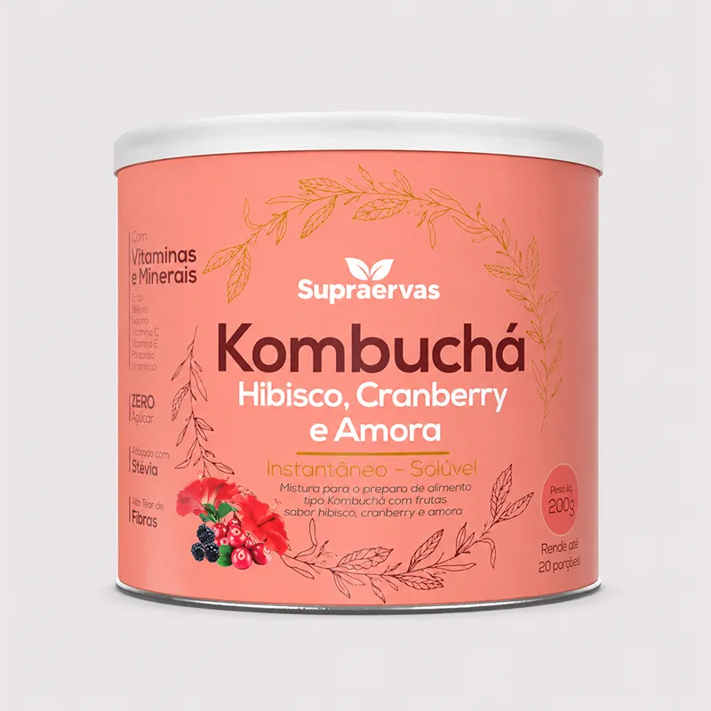 Kombuchá Hibisco + Cranberry + Amora Rende até 20 Porções